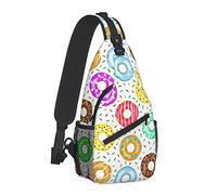 Cartoon Donuts Glazed Sling Bag para Mujeres Hombres, Crossbody Shoulder Bags Casual Sling Backpack Chest Bag Travel Senderismo Mochila para Exteriores