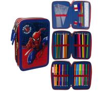 CARTOON Estuche de 3 cremalleras con lápices y rotuladores Giotto, Spider-man, 20 x 13 x 6 Cm, Portalápices