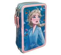 CARTOON Estuche escolar 3 cremalleras Frozen Disney Elsa completo 44 piezas triple multicompartimento colores Giotto papelería para niños