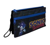 CARTOON Estuche escolar Marvel con 3 compartimentos, 22 x 13,5 x 2 cm, Sonic, Suave