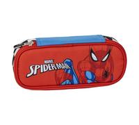CARTOON Estuche escolar Spider-Man Tombolino 22,5 x 8,5 x 5 cm portalápices ovalado semirrígido con elásticos interiores y bolsillo cremallera organizador papelería niño Spider-Man