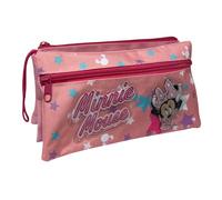 CARTOON Estuche escolar Tombolino de 3 compartimentos - Organizador multicompartimento de material escolar, estuche portalápices para lápices, colores, Minnie., S