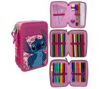 CARTOON Estuche para lápices Giotto con 3 tiradores y rotuladores, Puntada rosa, 20 x 13 x 6 Cm, soporte para bolígrafos