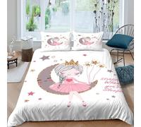 Cartoon Fairy Funda Edredon Microfibra Juego de Ropa de Cama de 3 Piezas Impresión 3D Cierre de Dibujo Animado Fairy diseño Funda de Edredón Funda de Almohada a Juego for Adultos King（220x240cm）