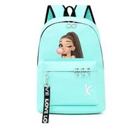 Cartoon Female Singer Mochila Multifuncional, Unisex Singer Anime Headshot Álbum De Música Bolsa De Viaje Al Aire Libre Bolsa De Ordenador De Almacenamiento Bolsas Escuela (Blue-Green,One Size)