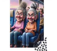 Cartoon Femmes âgées Puzzle De 1000 Trozos Papel Grueso Apasionados De Los Compatible con Tabla Horas De Entretenimiento Garantizadas 52x38cm/1000pcs