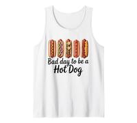 Cartoon Five Topping Hot Dog Row Foodie Barbecue Cookout Camiseta sin Mangas