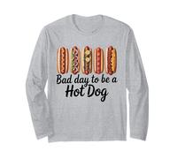 Cartoon Five Topping Hot Dog Row Foodie Barbecue Cookout Manga Larga