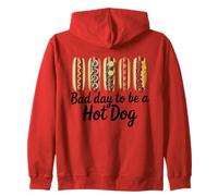Cartoon Five Topping Hot Dog Row Foodie Barbecue Cookout Sudadera con Capucha
