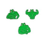 Cartoon Frog Frog Pins Pins Juego de fitness divertidos Posteo de la rana Verde Animal de animales Pin de la bolsita Bacetilla Decoración del cumpleaños Regalo para mujeres Hombres Niños