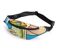 Cartoon Frog On A Mushroom Cartoon Happy Dachshund Fanny Pack, riñonera Deportiva para niños Adultos para Hombres y Mujeres