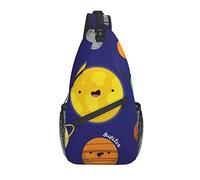 Cartoon Galaxy Solar Earth Planet Mars Cross Chest Bag Diagonalmente Sling Mochila Crossbody Bandolera Viajes Senderismo Mochilas para Hombres Mujeres