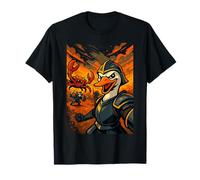 Cartoon Goose Selfie in Armor with Battle Chaos Camiseta