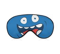 Cartoon Happy Expression Sleep Mask Blindfold Funny Alien Face Ajustable Super-Smooth Soft Eye Mask Cover para Hombres Mujeres Viajes y siesta