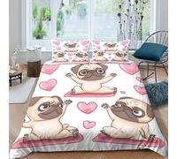 Cartoon Illustration Style Funda de Edredón Suave Juego de Ropa de Cama de 3 Piezas Estampado 3D Dibujo Animado ilustración Estilo Funda Edredon con Fundas de Almohada for Familia （140x200cm）