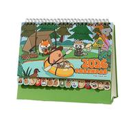 Cartoon Illustrations Desk Calendar - Mini 2026 Desktop Planner, Stand Up Decorative Capybara Calendar with Capybara Illustrations, 12-Month Desktop Organizer for Kids, Adults, Boys, Girls, Home, Apar