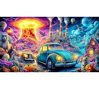 Cartoon-Image-Mixed-Graffiti 1000 Piezas Puzzle Adultos Papel Reciclado Juego desafiante Educativo Regalo para Mujeres y Hombres 70x50/1000pcs