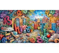 Cartoon-Image-Mixed-Graffiti 1000 Piezas Puzzle Familiar Papel Reciclado Desafiante y Divertido para Adultos Decoración Mural 70x50/1000pcs
