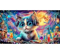 Cartoon-Image-Mixed-Graffiti Puzzle de 1000 Piezas Reciclado Juego Educativo Desafiante para Adultos y niños de 12 años y más 70x50/1000pcs