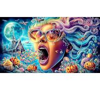 Cartoon-Image-Mixed-Graffiti Puzzle Familiar 1000 Piezas Educativo Papel Reciclado Desafiante para Adultos Regalo para Hombres 38x52/1000pcs