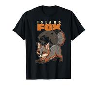 Cartoon Island Fox Raza Animal Lover Lindo Zorros Camiseta