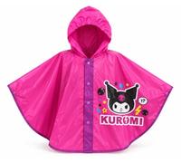 CARTOON Kuromi - Poncho impermeable con capucha para niña, diseño oficial Sanrio Kawaii Punk, ligero y plegable de clorofibra