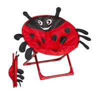 Cartoon Ladybug Backrest Seat, Outdoor Chair for Camping Lawn Reading Dining Study, Red