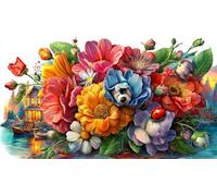 Cartoon-Ladybug-Holding-Heart-Among-Flowers 1000 Piezas Puzzle Reciclado Juego Familiar Divertido para Adultos Desafiante Actividad en casa 38x26/1000pcs