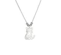 Cartoon Lovely Cat Collar para las Mujeres Cute Pet Kitten Cuentas de Acero Inoxidable Cadena Joyería