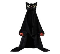 Cartoon Lovely Halloween Atmosphere Wearable Blanket Fashionable Warm Cozy Hoodie For Adults With Pocket(Black)