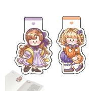 Cartoon Magnetic Bookmark - Cute Page Clips and Markers, Fun Reading Accessories, Durable Book Markup Cards, Creative Stationery Set | 2pcs Portable with strong grip for school, students, reading love