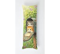 Cartoon Mailbox Body Pillow Case Cover 50x150cm, Long Backrest Cushion Pillow Protector with Zipper, Decorative Bedding Pillowcase, Soft Body Pillow Cover for Couch Bedroom Cat