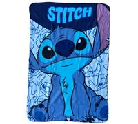 CARTOON Manta Disney Stitch azul para niños, 100 x 140 cm, manta suave de forro polar, 100% poliéster, 220 g/m², cálida y ligera, ideal para dormitorio, cuna o sofá
