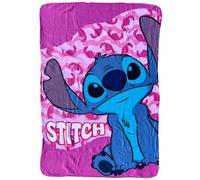 CARTOON Manta infantil Disney Stitch rosa 100 x 140 cm manta suave de forro polar 100% poliéster 220 GSM cálida y ligera ideal para dormitorio, cuna o sofá