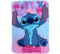 CARTOON Manta infantil Stitch Disney 100 x 140 cm, manta suave de forro polar, 100% poliéster, 220 g/m², cálida y ligera, ideal para dormitorio, cuna o sofá