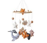 Cartoon Marine Bed Bell, Portable Nursery Mobile, 9.8x15.7 Inches Handheld Size with Universal Hook, Durable Fabric Childcare Accessory, Modern Style with Hanging Animals, Gift for Boys and Girls