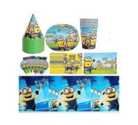 Cartoon Minions Party Tableware Set with Cups Plates Tablecloth Decorations