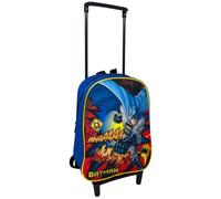 CARTOON Mochila con carro bolsa para la escuela preescolar, mochila de 28 cm con ruedas y asa extensible, Batman, Batman