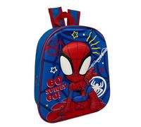 CARTOON Mochila de guardería, imágenes en relieve, 3D, mochila escolar, ocio, mochila para niños, Spidey, 32 x 27 x 9 cm