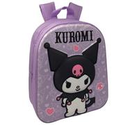 CARTOON Mochila guardería 3D 32 cm con correas acolchadas, Kuromi, 32 cm, Casual