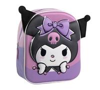 CARTOON Mochila guardería Kuromi Hello Kitty bolsa con imágenes en relieve y aplicaciones escuela paseo accesorio para niños 31 cm