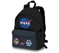 CARTOON Mochila modelo americano NASA, agencia aeroespacial, bolso, mochila, ocio, escuela, gimnasio, 29 x 18 x 40 cm, color negro