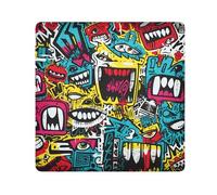 Cartoon Monsters2 - Paño autoadhesivo mágico para lente de cámara, protector de lente antiarañazos, bolsa de tela de maquillaje, 13.8 x 13.8 pulgadas, multicolor, 17.7x17.7in, moderno