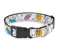 Cartoon Network - Collar de perro con hebilla de plástico, liberación rápida, fácil de ajustar, Adventure Time Finn y Jake brazos largos bailando, de 13 a 17 pulgadas, 1.5 pulgadas de ancho