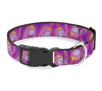 Cartoon Network - Collar para Mascotas, Collar de Perro, Hebilla de plástico, diseño de Princesa de Adventure Time con posturas de Chicle, Collage, Lavanda, 7 a 8.5 Pulgadas, 0.5 Pulgadas de Ancho