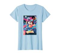 Cartoon Network Steven Universe Poster Camiseta, Mujer, Azul Bebé, XXL