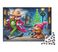 Cartoon Noche de Navidad Calle Hombre Mayor Puzzle de 1000 Piezas Puzzle para Adultos Papel festividad Invierno Regalo Familiar 38x26cm/1000pcs