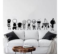 Cartoon One Piece Luffy anime pegatina de pared sala de juegos dormitorio sofá cómic película héroe calcomanía de pared vinilo decoración del hogar 56cmX14cm