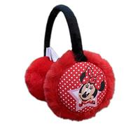 CARTOON Orejeras de invierno, Disney, diadema ajustable, para niños, protección contra el frío del viento (Minnie), rojo