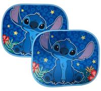 CARTOON Parasoles laterales Stitch azul Disney para niños, par de parasoles para coche, 44 x 33 cm, protección UV